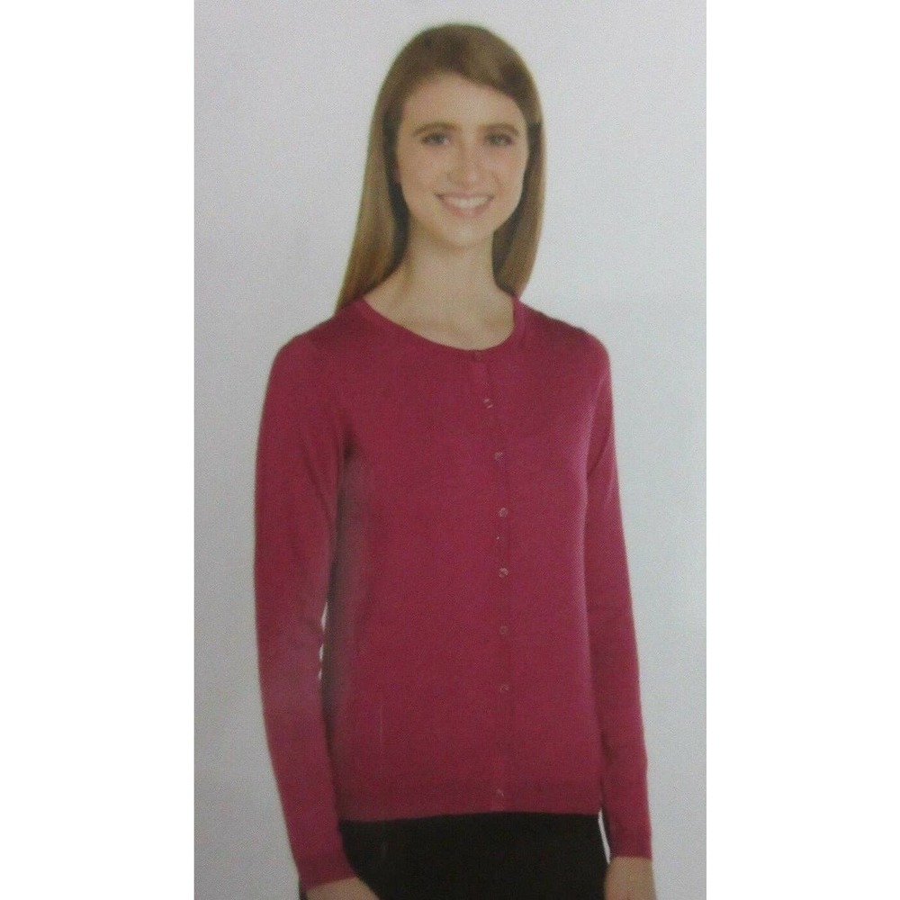 Joan Vass Cardigan Fuchsia Long Sleeves Size S NWT